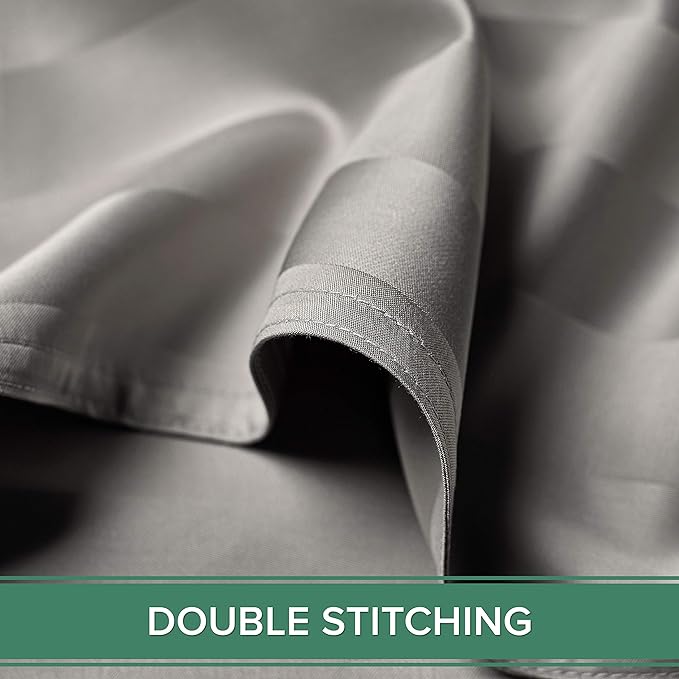 Pure Bamboo Full Sheets, Genuine 100% Organic Viscose Derived from Bamboo Bed Sheet Set, Luxuriously Soft & Cooling, Double Stitching, 2 Year Quality Promise (Full, Jacquard Silver)