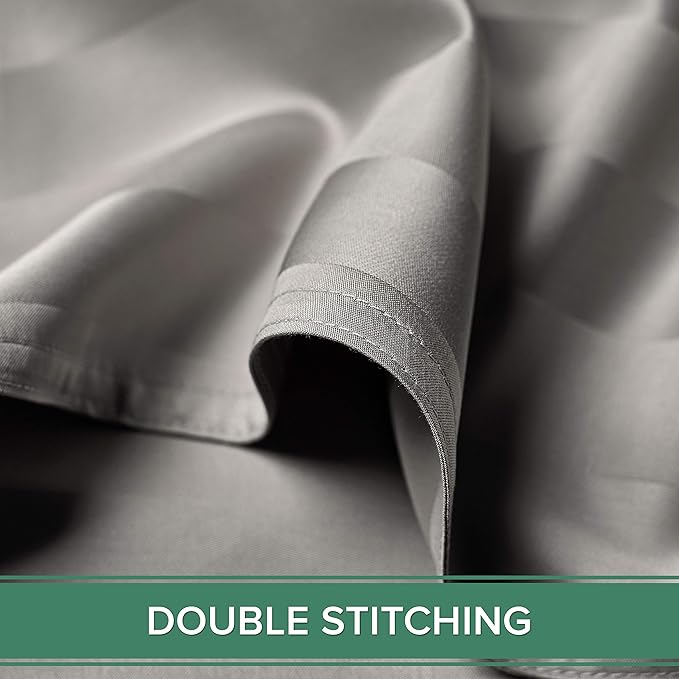 Pure Bamboo King Sheets, Genuine 100% Organic Viscose Derived from Bamboo Bed Sheet Set, Luxuriously Soft & Cooling, Double Stitching, 2 Year Quality Promise (King, Jacquard Silver)