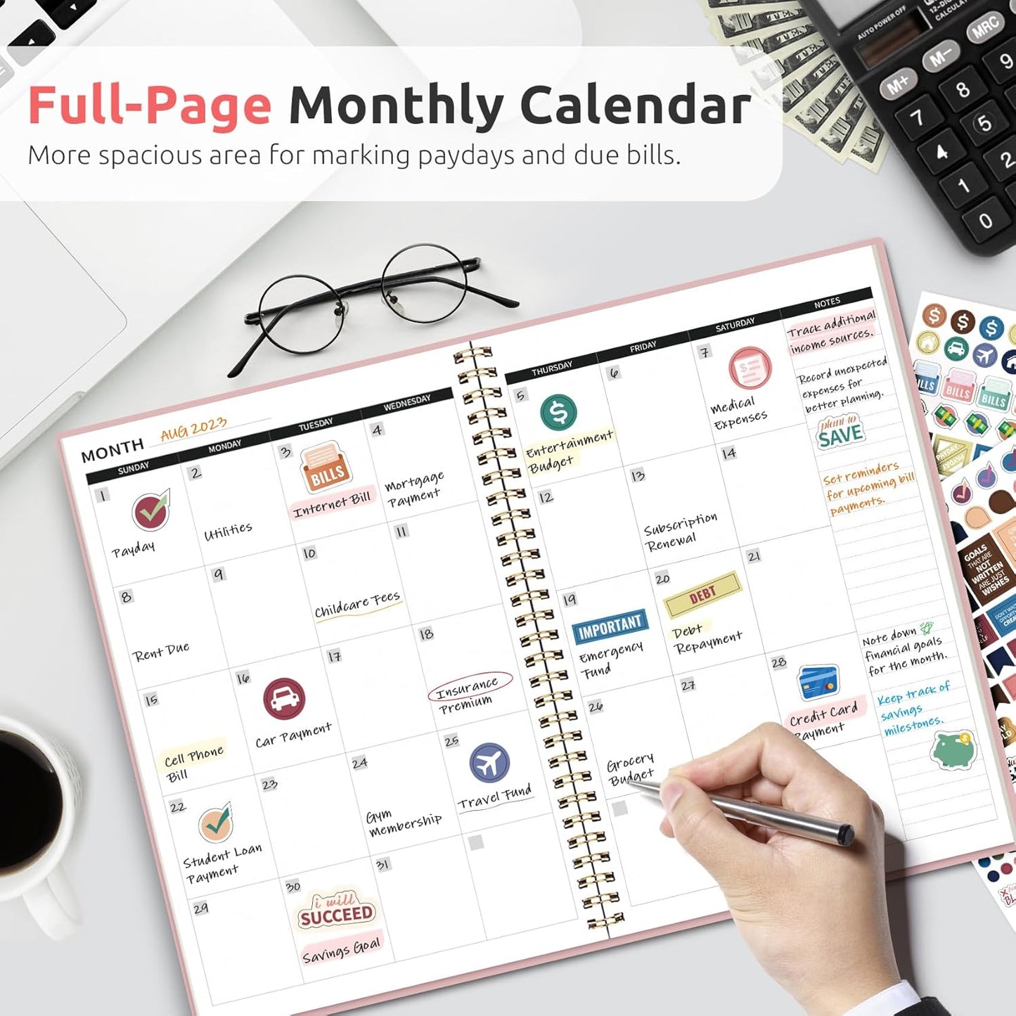 Skiennix Budget Planner - Stylish Gel Pen Included | Perfect for Organizing Finances