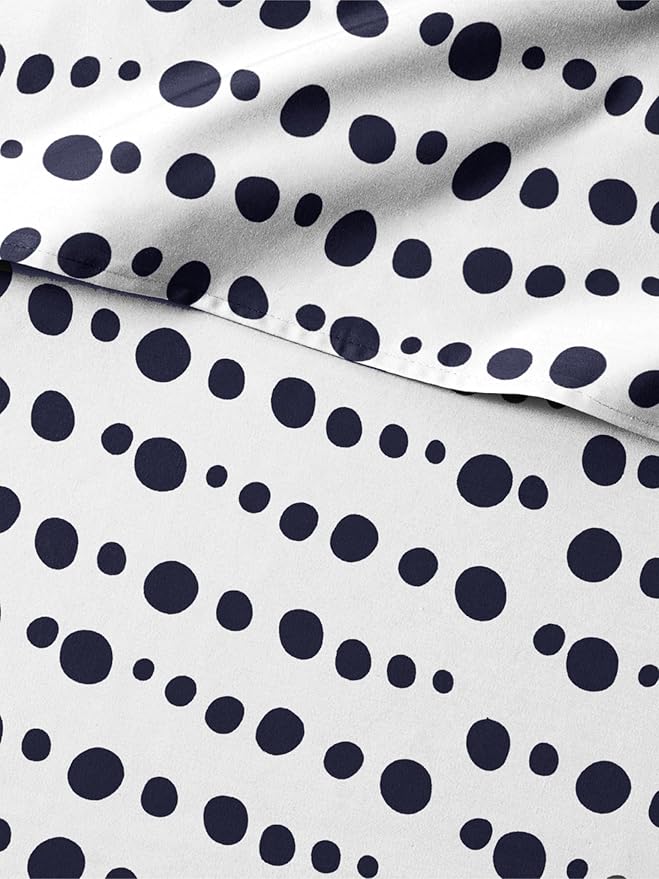 Kids Blue Dots Queen 4 Piece Sheet Set - Boys, Girls, Teens, Toddler - Easy Fit Deep Pockets - Breathable, Hotel Quality Kids Sheets - Machine Washable - Wrinkle Free - Cute, Cozy, Soft - CGK Linens