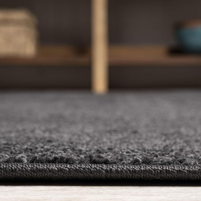 JONATHAN Y Haze Solid Low-Pile Black 5' Round Indoor Area Rug, Coastal,Bohemian,Minimalist,Classic, Easy-Cleaning for Living Room,Bedroom,Kitchen,Pet Friendly,Non-Shedding (SEU100I-5R)