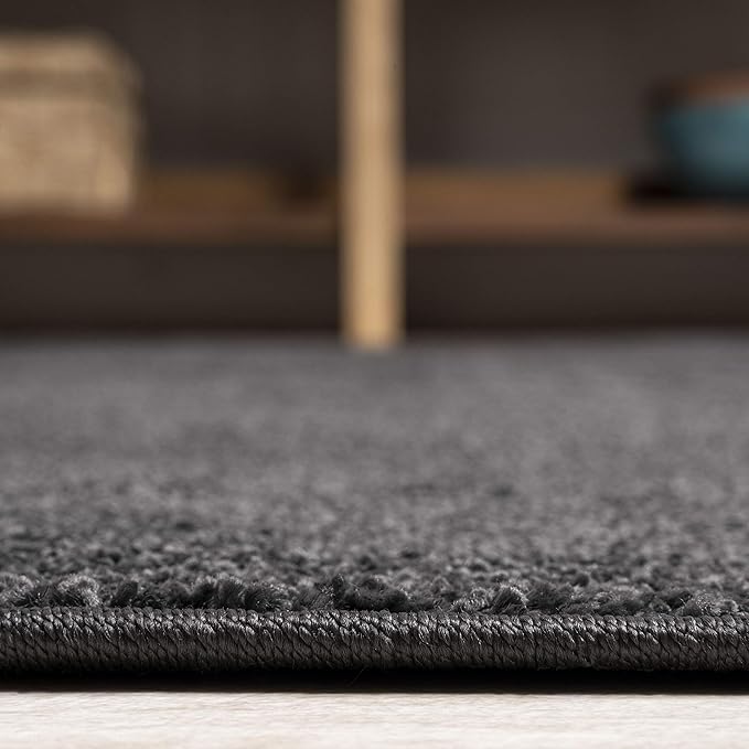 JONATHAN Y Haze Solid Low-Pile Black Indoor Area Rug 10x14, Coastal,Bohemian,Minimalist,Classic, Easy-Cleaning for Living Room,Bedroom,Kitchen,Pet Friendly,Non-Shedding (SEU100I-14)