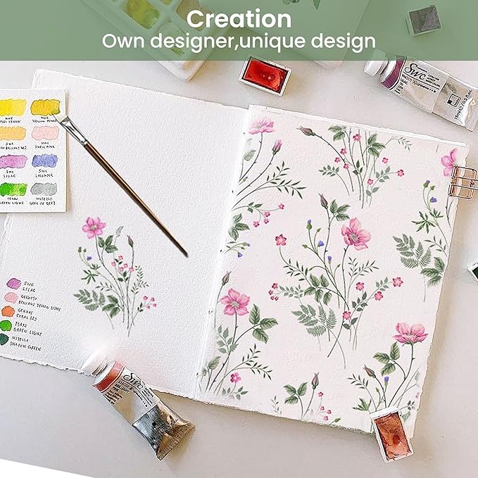 Softan Vintage Queen Bed Sheets, Cozy Microfiber Flower Printed Sheets with 15" Deep Pocket Fitted Sheet & Non-Slip Straps, Patterned Botanical Wildflower Sheets & Pillowcase Set