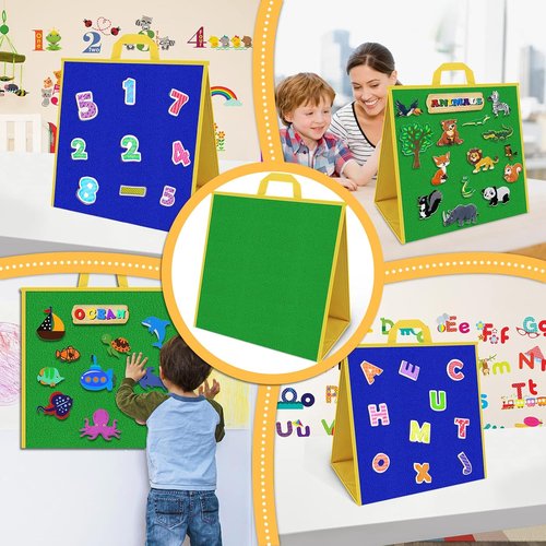 AKAYOK Large Felt Board - 17"x17" Interactive Flannel Board for Toddlers | Visual Learning & Storytelling