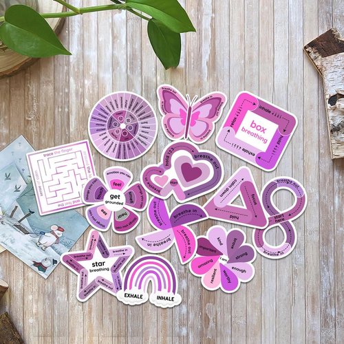 Skiennix 36Pcs Anxiety Sensory Stickers - Calming Therapy Decals for ADHD Relief | 3" Textured Vinyl