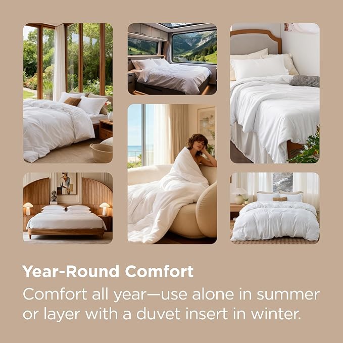 Bedsure Duvet Cover Oversized Queen Size - Soft Double Brushed Bedding Set for Kids & Adults, Zipper Closure, 3 Pieces, Includes 1 Duvet Cover (98"x98") & 2 Pillow Shams, NO Comforter, White