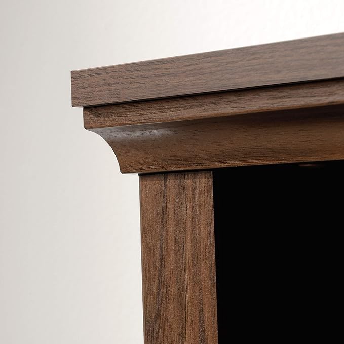 Sauder 3 Tier Book Shelf Wooden Bookcase Multipurpose Bookshelf for Home Office, Living Room, in Grand Walnut