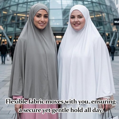 Ababalaya Women's Lightweight Jersey Hijab - Elegant Modest Islamic Scarf for Ramadan