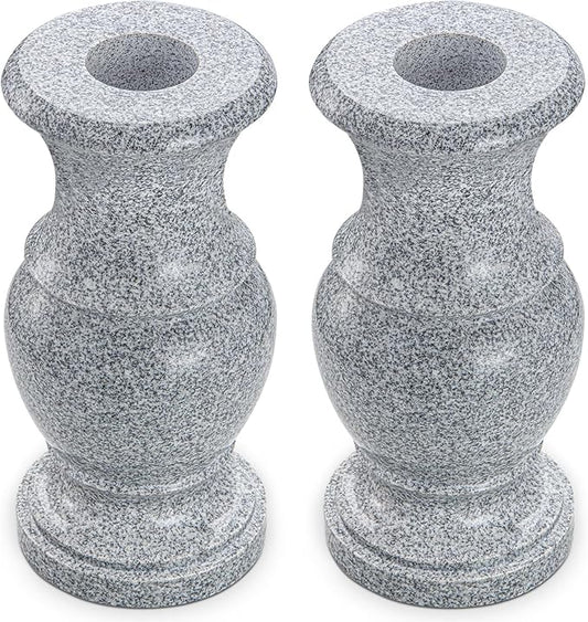 Cemetery Vase, Memorial Flower Vases Flowers Holders with Draining Holes for Home Tabletop, Cemetery Flowers, Memorial Grave Headstone Decorations (2Pcs, 9.8 inches)