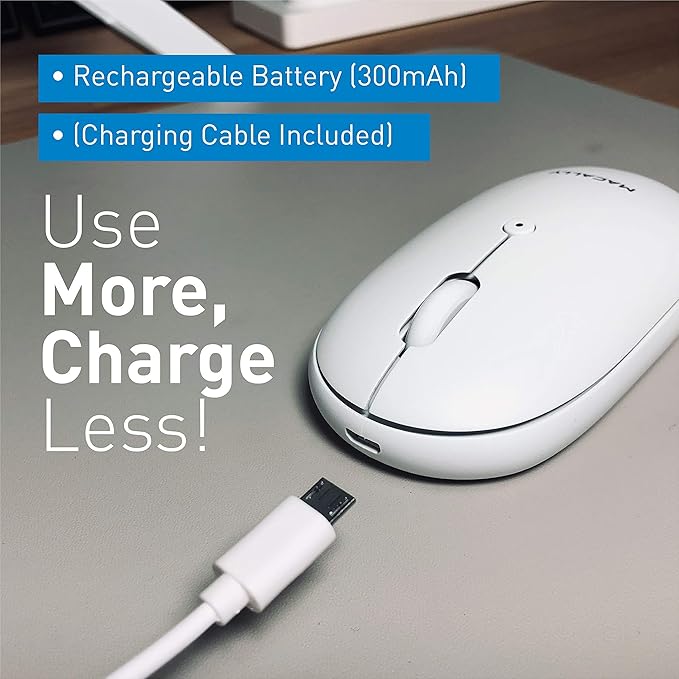 Macally Wireless Bluetooth Rechargeable Mouse and a Wireless Bluetooth Keyboard for Mac & PC, Classic Apple Essentials