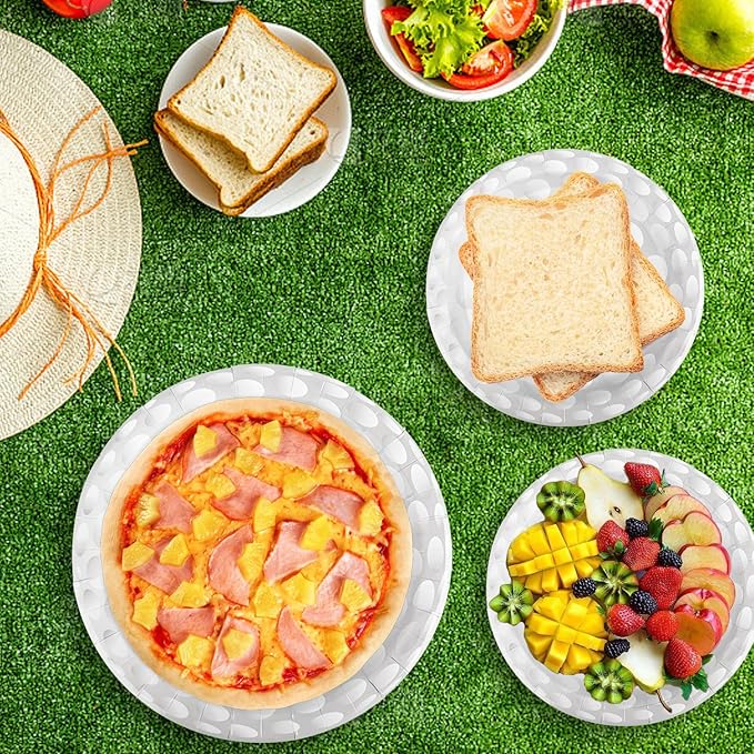 48 PCS Golf Party Supplies Disposable Paper Plates, 7 Inch and 9 Inch Disposable Tableware Set for Game Day Sports Golf Themed Birthday Baby Shower Thanksgiving Christmas Party Decor, Serves 24 Guests