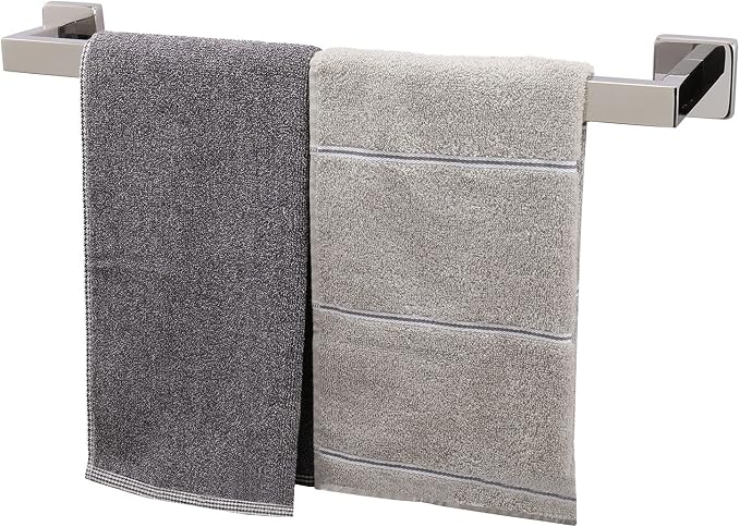 TocTen Bath Towel Rack - Square Base Thicken SUS304 Stainless Steel Towel Bar for Bathroom, Bathroom Accessories Towel Rod Heavy Duty Wall Mounted Towel Holder. (Chrome, 20)