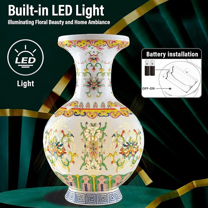 3D Puzzle Vase, 160 Curved Pieces DIY Flower Vase Craft Kit & 3D Puzzles for Adults, Creative Jigsaw Art Project Home Décor Centerpiece, (C-Imperial Palace Pattern)