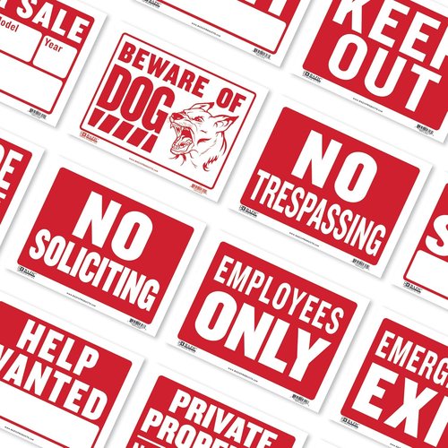 BAZIC Products Employees Only Sign - 9" x 12" Plastic Sign for Private Property | Restricted Area Access