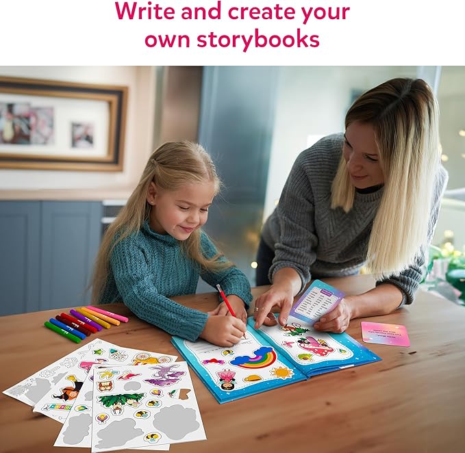 Skillmatics Storybook Art Kit - Create Fairytale Stories, DIY Craft & Writing Kit with 300+ Stickers, Scrapbooking & Journal Activity, Gifts for Kids Ages 5, 6, 7, 8, 9, 10