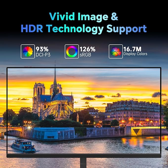 KTC 24.5 Inch FHD 100Hz IPS Computer Monitor, 1080P Eye Care PC Gaming Monitor, Adaptive-Sync, Low Blue Light, HDR, VESA Mount with HDMI VGA for Home Office, H25B7