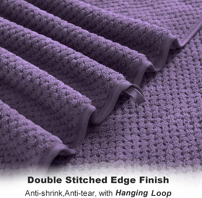 Smuge Extra Large Bath Towel Sheet Set 35x70 Inches - Oversized Bath Towels Set,Large Microfiber - Quick Dry,Lightweight,Super Soft,Highly Absorbent Towel Set for Bathroom,Pack of 4(Russian Violet)