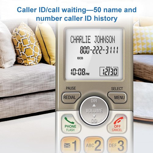 AT&T EL52513 Cordless Phone System - 5 Handsets with XL Backlit Keys & Answering Feature