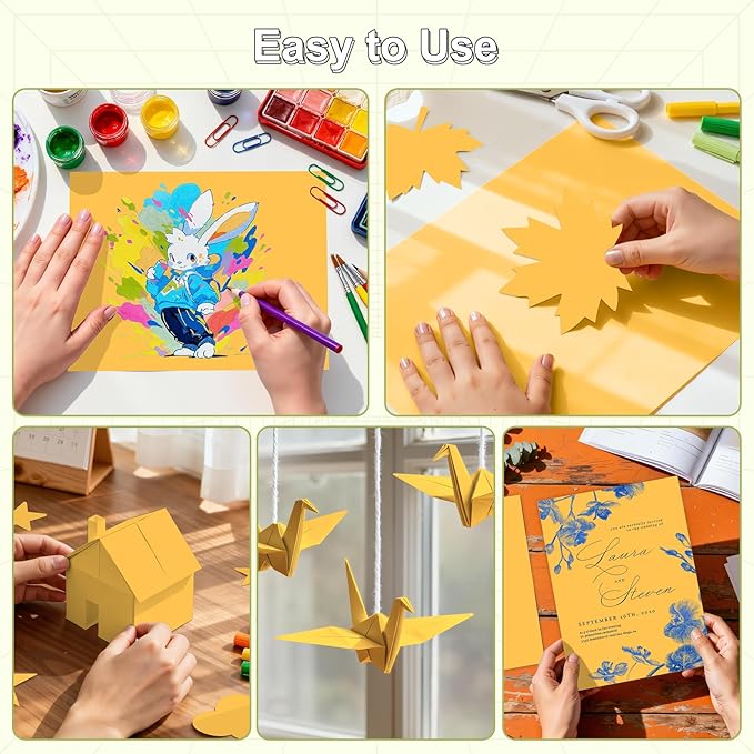40 Sheets Cardstock 8.5x11, 65lb Orange Yellow Card Stock, Construction Paper, 180gsm Thick Printer Paper for Printing, Painting, Card Making, Kids School Supplies,Party Decorations
