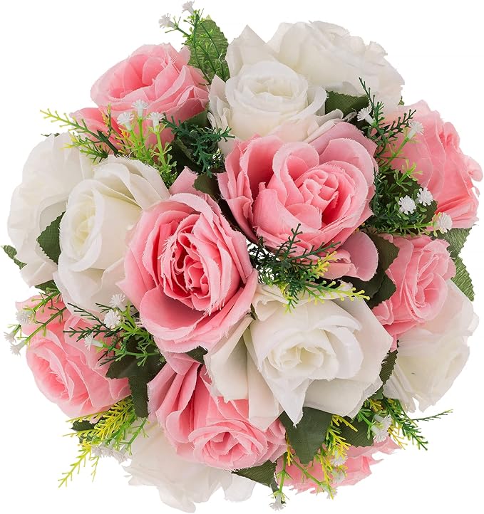 Flower Centerpieces for Wedding Tables: Wedding Table Decorations Pink & White Flower Balls Centerpieces for Engagement Cerebration Party Center Pieces 6 Packs