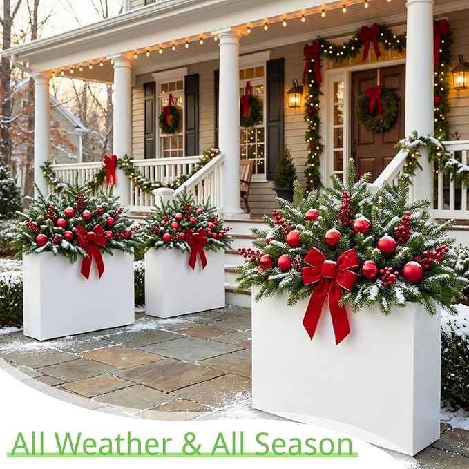 Planter Box Outdoor 38"W x 10.2"D x 30"H- Tall Rectangular Planters for Outdoor Patio/Porch, All-Weather with Anti-dumping Kit, Durable Galvanized Steel, Modern Design for Plants, Flower,Garden