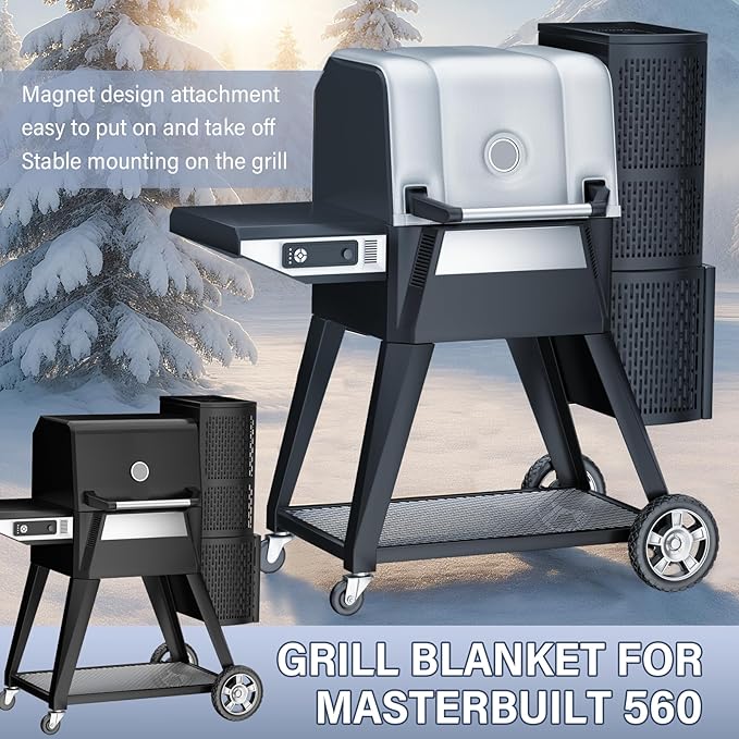 Grill Thermal Insulated Blanket for Masterbuilt Gravity Series 560 Charcoal Grill, fits MB20080220 Gravity Series Grill Smoker Insulation Blanket for Winter Cooking
