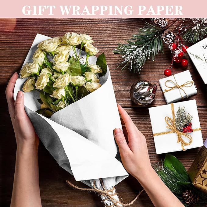 18”x 24”Kraft Paper Sheets Bulk White Paper, Large Craft Paper for Arts, Drawing, DIY Projects, White Wrapping for Gift Shipping Packaging 200 Sheets