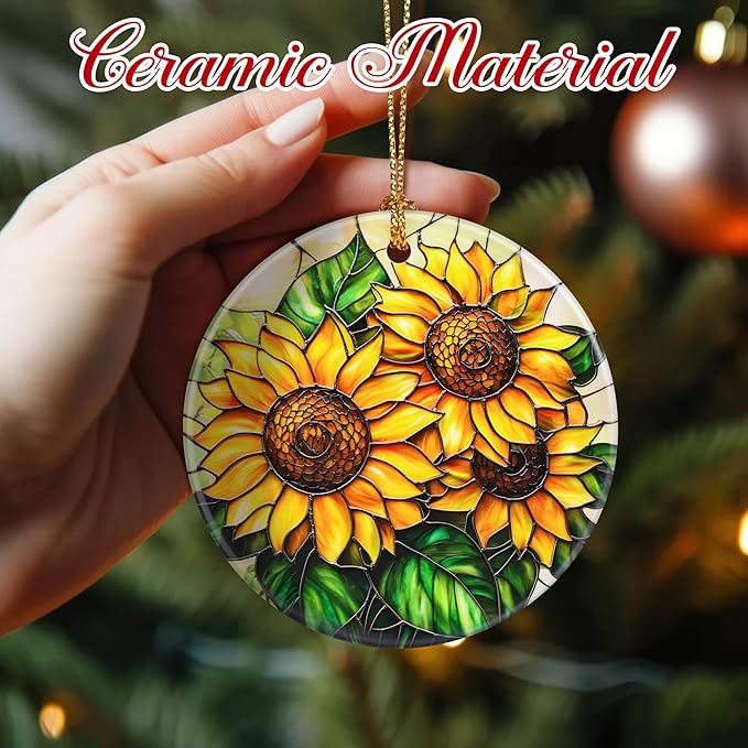 Christmas Ornaments, Sunflower Ornament, Christmas Tree Decorations, Holiday Decorations, Holiday Ornaments, Sunflower Gifts, Flowers Lovers Gift, Holiday Party Gifts, and Xmas Gift Ideas