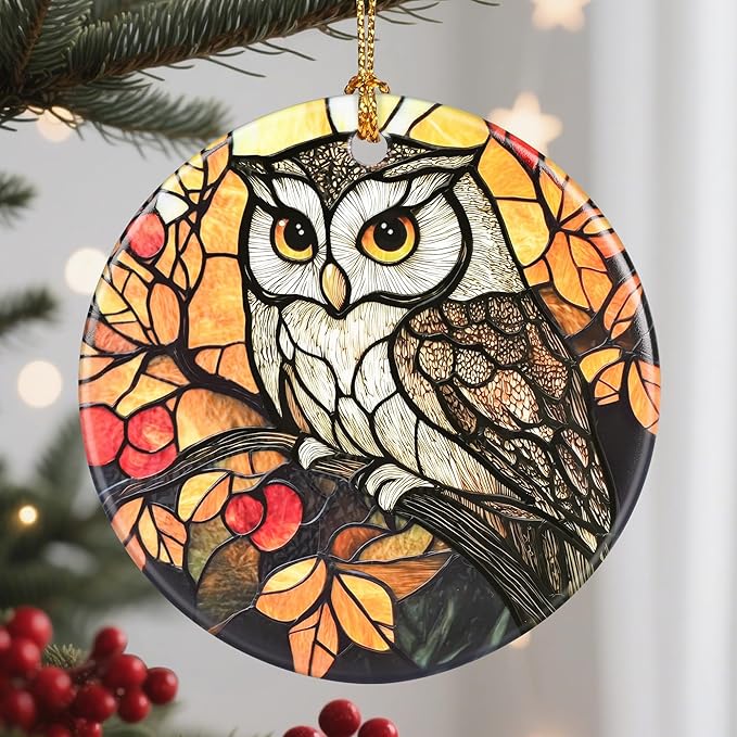 Christmas Ornaments, Owl Ornament, Christmas Tree Ornaments, Xmas Decorations, Holiday Decorations, Gifts for Owl Lovers, Holiday Party Gifts, and Xmas Gift Ideas