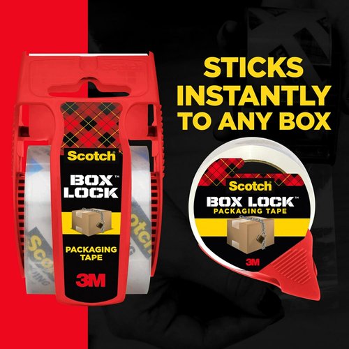 Scotch Box Lock Packing Tape - Clear Extreme Grip for Secure Shipping | 1.88 in. x 54.6 yd, 3 Rolls