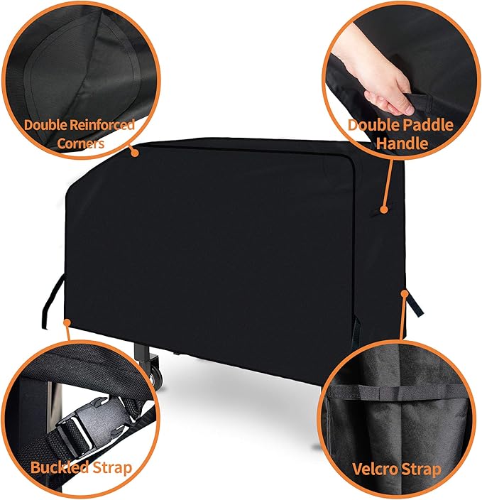iCOVER 28 inch Griddle Cover for Blackstone, 600D Heavy Duty Waterproof Anti-UV Canvas Flat Top BBQ Covers for 28" Outdoor Cooking Gas Grill Griddles with One Side Shelf