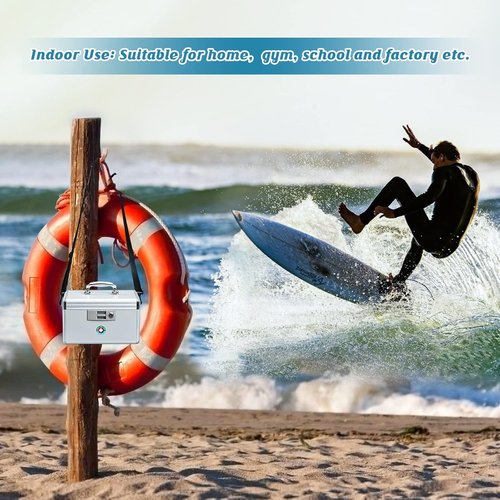 KYODOLED Locking Key Medicine Box - Secure First Aid Key Safe for Medication Storage | 10.2'' x 6.2'' x 7.7'' White