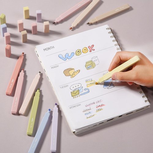 Mr. Pen Aesthetic Highlighters - 10 Colorful Chisel Tip Pens for Bible Pages | No Bleed Design