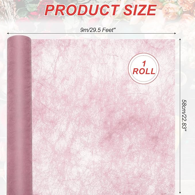 PATIKIL Flower Wrapping Paper 29.5 Ft x 22.8 Inch, Cotton Wrapping Flower Paper Tissue Paper for Flower Bouquet Gift Wrapping Valentine's Day Graduation Gift Floral Wrap, Purple Rose