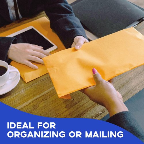 Goefun Manilla Envelopes 9x12 - Self-Seal Brown Kraft Mailing Envelopes | 100 PCS, 100GSM Paper