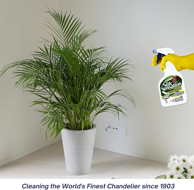 Sparkle Plenty Silk Sensation Artificial Flower & Plant Leaf Cleaner - Fake Flower Dusting Spray - Silk Plant Cleaner Spray No Wipe - Drip Dry Cleaning Supplies for Artificial Tree (32 oz, 2 Pack)