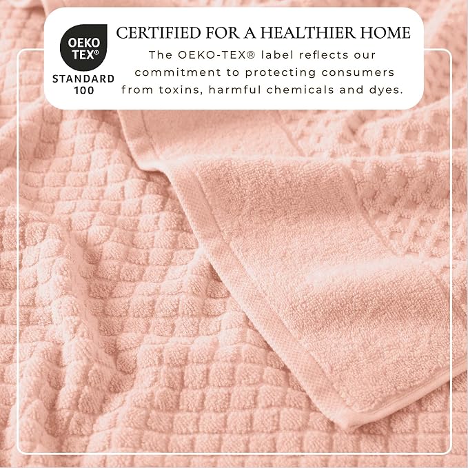 Great Bay Home Oversized Bath Sheets - 100% Cotton 2 Pack 68x35 Extra Large Towel - Absorbent, Durable, Quick-Dry Towels for Bathroom (Pink)
