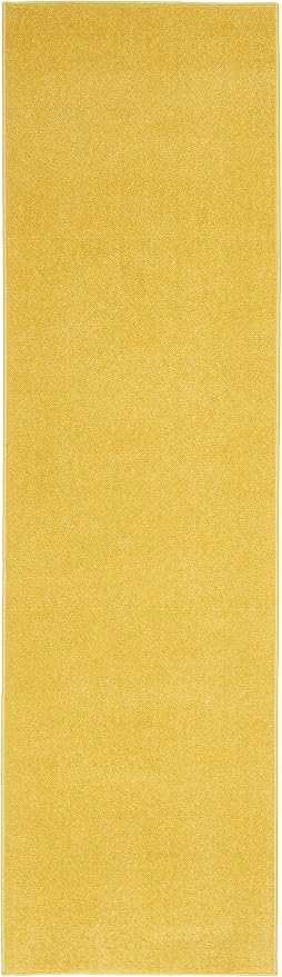 Nourison Home Nourison Essentials Yellow 2'2" x 7'6" Area Rug - Easy Clean, Non Shedding, Bed Room, Living Room, Dining Room, Kitchen (8' Runner)