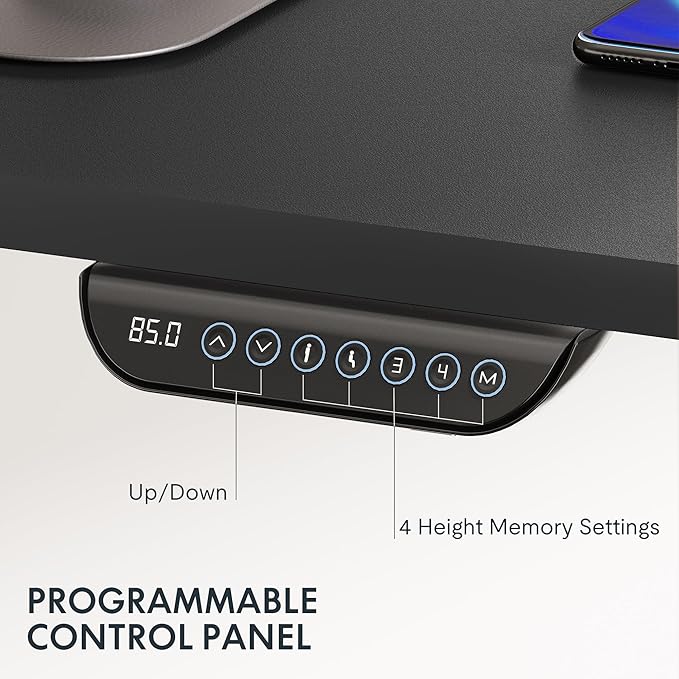 FLEXISPOT E6 MAX Dual Motor 3 Stages Standing Desk 55x28 Inch Whole-Piece Board Electric Height Adjustable Stand Up Desk 150KG Load Capacity(Black Frame + Black Desktop)