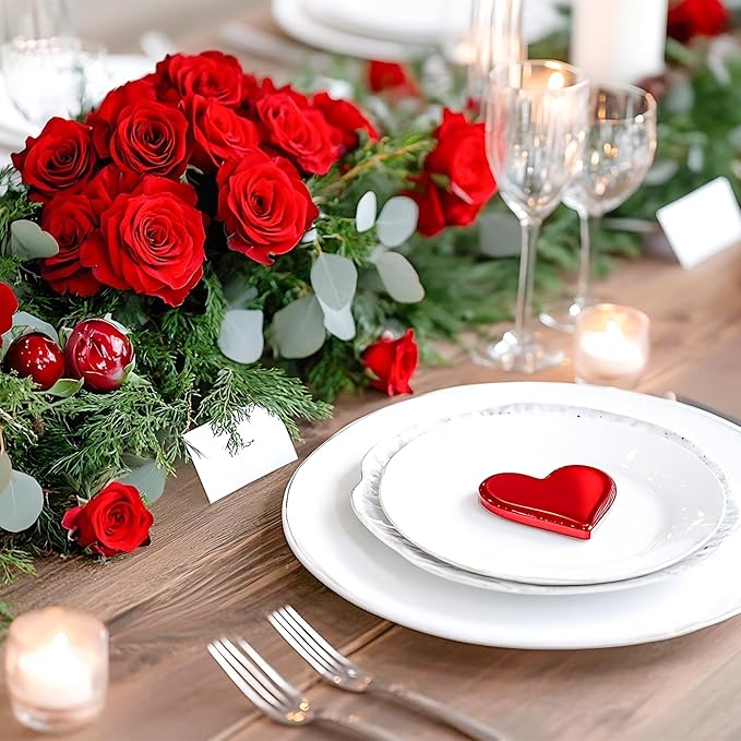 50pcs Artificial Roses Flowers in Bulk,Realistic Silk Fake Rose with Long Stem for Wedding Centerpieces Bouquet Party Floral Arrangement Home Decoration(Red)