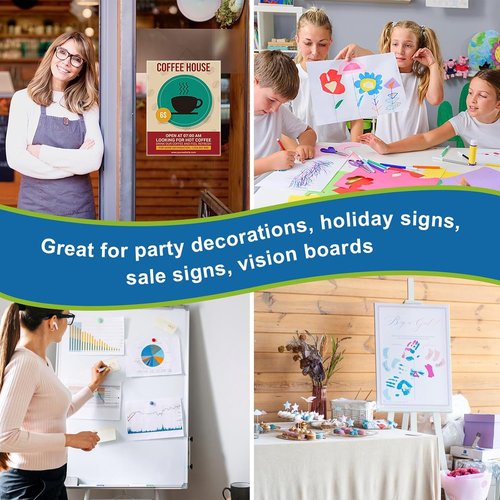 ROOKEA White Poster Board Paper - 24 Pcs Bulk for Vision Boards, Arts & Crafts | 11x14 Size