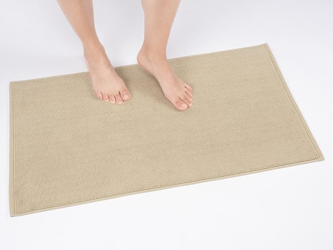 Cotton Paradise 100% Cotton Turkish Bathmat Rug, Soft Absorbent Quick Dry Non Slip, 17x24 Bathmat Rug, Beige