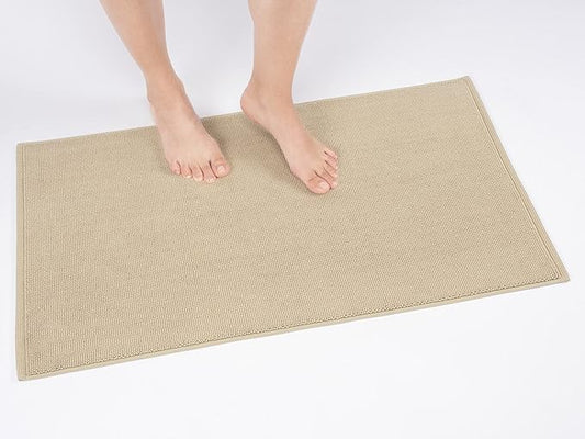 Cotton Paradise 100% Cotton Turkish Bathmat Rug, Soft Absorbent Quick Dry Non Slip, 20x34 Bathmat Rug, Beige