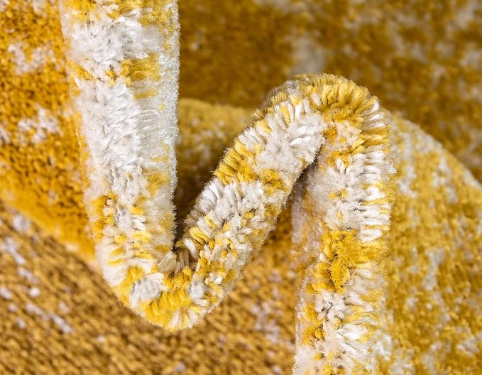 Unique Loom Bromley Collection Area Rug - Wells (2' x 8' 8" Runner, Yellow/ Ivory)
