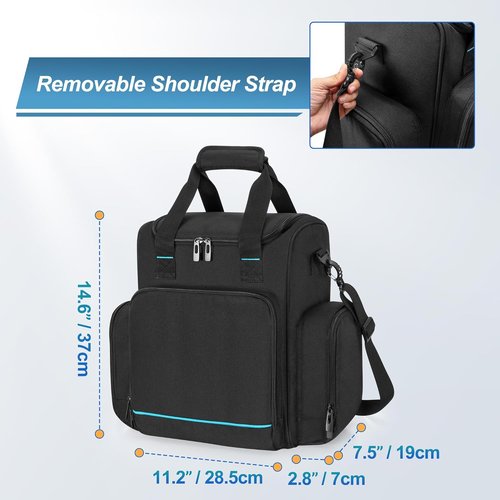 CURMIO Projector Storage Case - Portable Carrying Bag for Nebula Mars 3 & Cosmos Laser 4K | Black with Multiple Pockets
