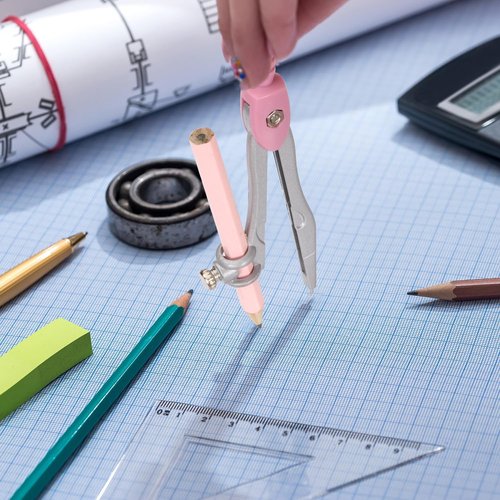 Compass Geometry Tool by [Brand Name] - Protractor & Compass Set with Metal Box | 8-Piece Math Kit for School Supplies