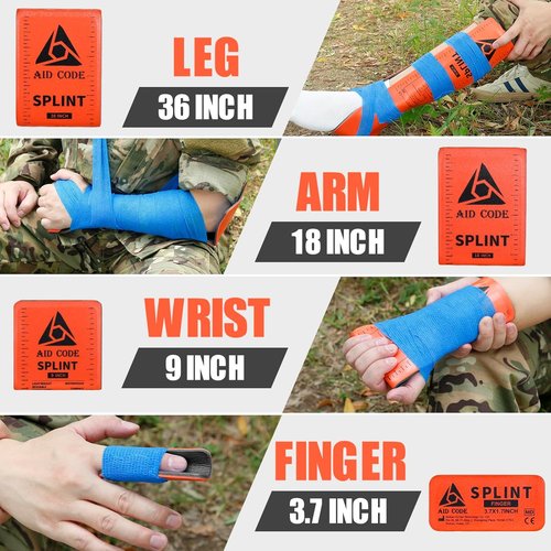First Aid Splint - 36" X 4.3" Emergency Splint Kit for Broken Bones | Ideal for Sports & Home (4 Pack)