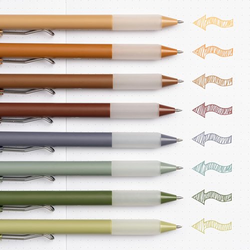 BLIEVE Gel Pens - Smooth Writing, Earthy Matte Finish - Perfect for Journaling & Drawing - 8 Pack