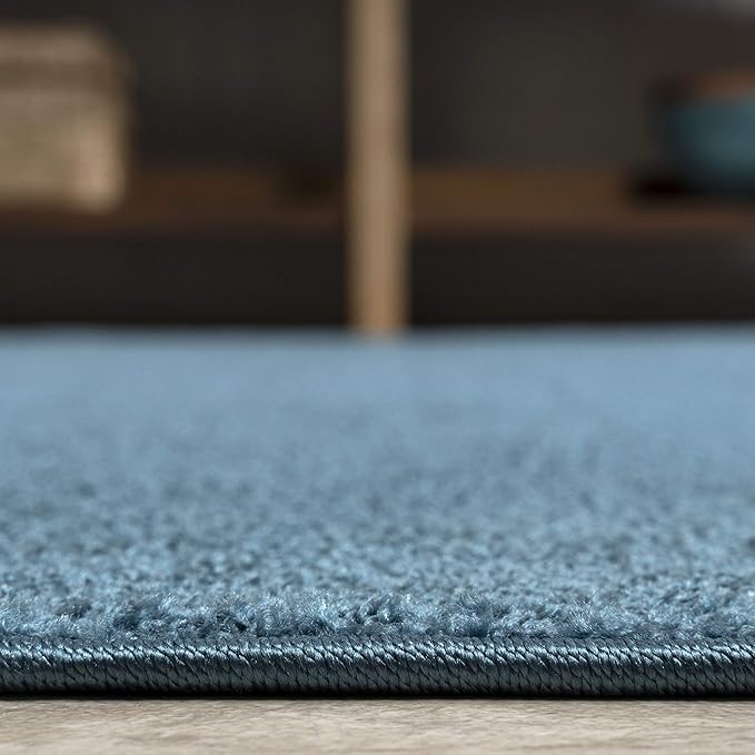 JONATHAN Y Haze Solid Low-Pile Turquoise Indoor Area Rug 6x9, Coastal,Bohemian,Minimalist,Classic, Easy-Cleaning for Living Room,Bedroom,Kitchen,Pet Friendly,Non-Shedding (SEU100H-6)