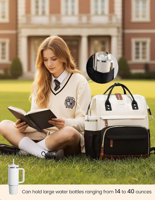 LOVEVOOK Laptop Backpack - 15.6 Inch Waterproof Business Bag for Women | Large Capacity College Bookbag